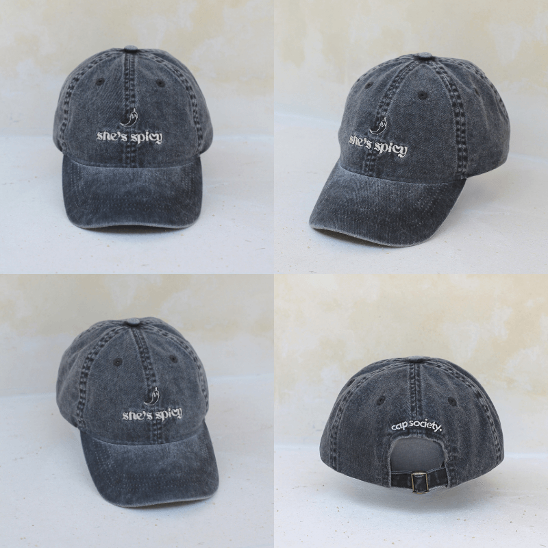 She's spicy washed 100% cotton mid-profile women's cap in back with She's Spicy Australia