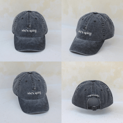 She's spicy washed 100% cotton mid-profile women's cap in back with She's Spicy Australia
