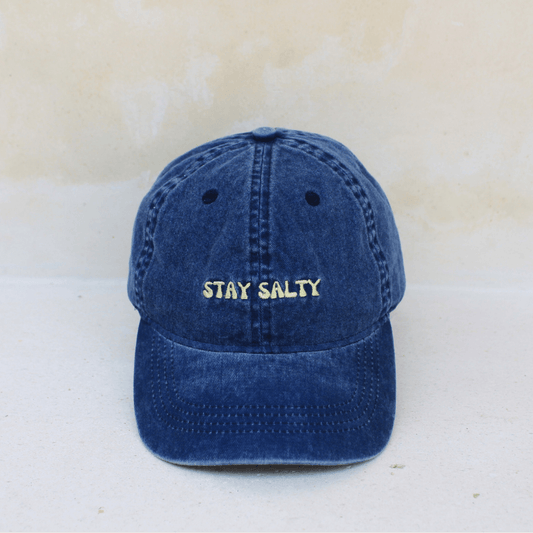 Stay Salty Blue Washed Dad Cap – 100% Cotton Adjustable Women's Cap Australia