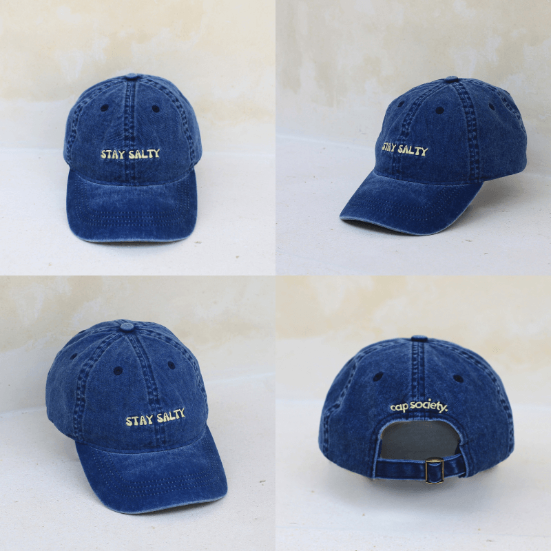 Stay Salty Washed Cotton Mid-profile women's Cap – 100% Cotton Adjustable Cap Australia